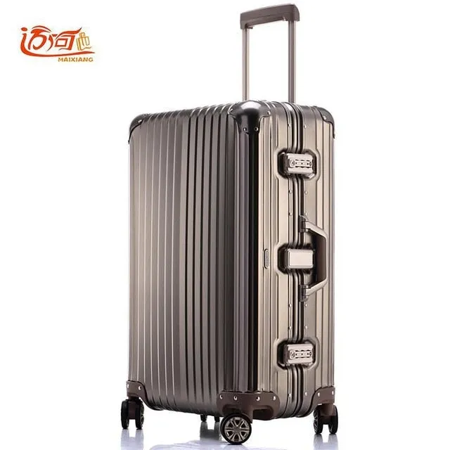 100% Fully Aluminum-Magnesium Alloy Koffers Trolleys Koffers 20/25 Inch Aluminum Suitcase For Woman