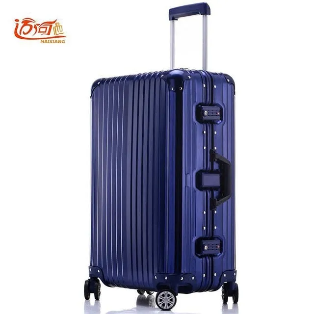 100% Fully Aluminum-Magnesium Alloy Koffers Trolleys Koffers 20/25 Inch Aluminum Suitcase For Woman