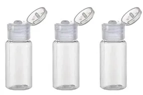 12PCS 30ml 1oz BPA Free Clear Empty Plastic Flip Cap Bottle Jar Pot Vial Container For Emulsion Liquid Makeup Lotion Emollient Water Comestic Shower Gel  Sample