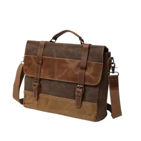 15 Inch Vintage Retro Waxed Canvas Laptop Bag Yu-8806