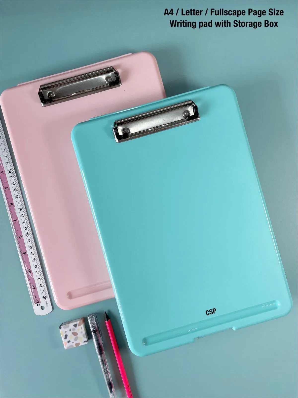 A4 Clip Pad/Clipboard with Storage Case for Paper and Document Storage