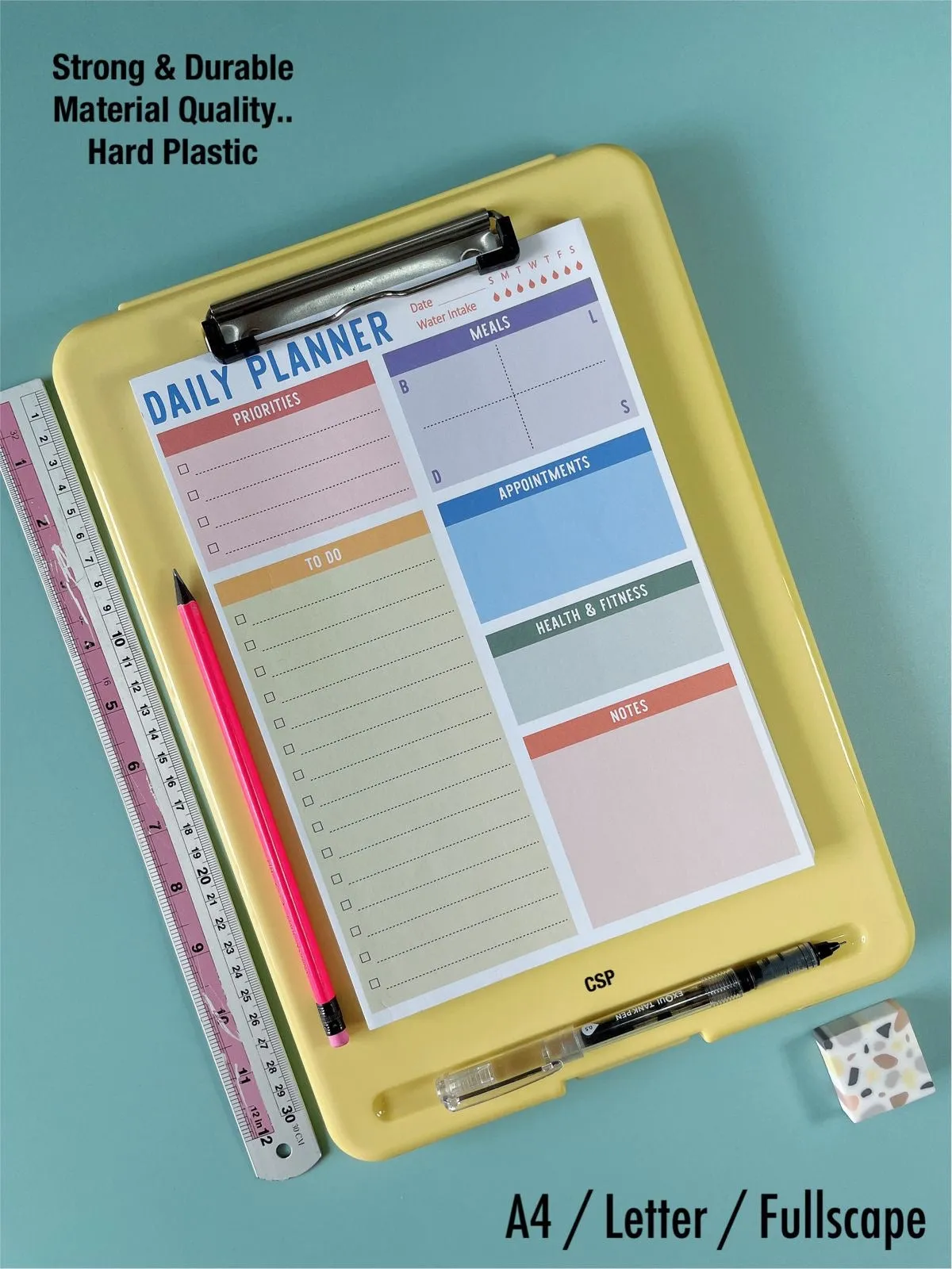 A4 Clip Pad/Clipboard with Storage Case for Paper and Document Storage