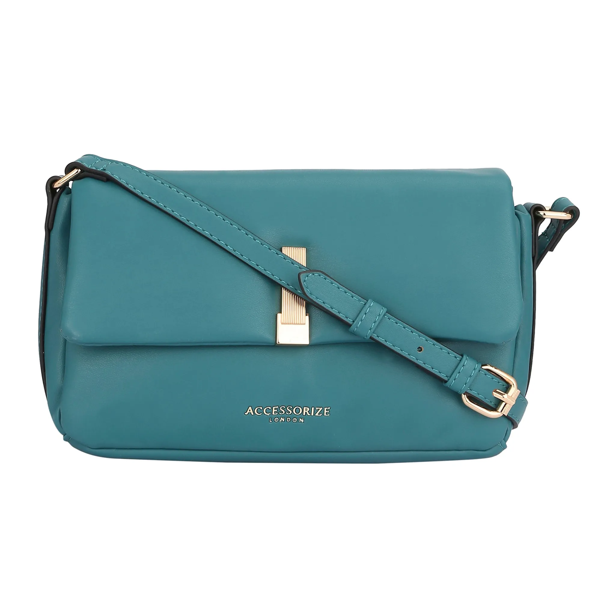 Accessorize London Women's Green Puffer Cross Body Bag