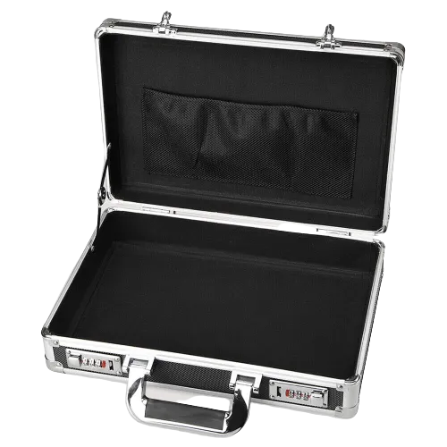 Aluminum High density Hard Case-Briefcase Toolbox Storage Box Cases Black Carrying Cases