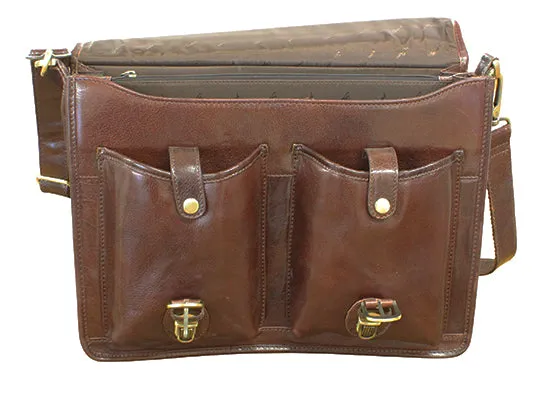 Ashwood Cognac Leather Satchel Briefcase