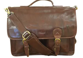 Ashwood Cognac Leather Satchel Briefcase