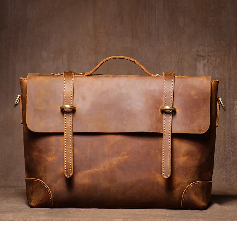 Black Leather Briefcase Workbag for Men Leather Briefcases Men Mens Leather Briefcases Shouler Laotop Bag