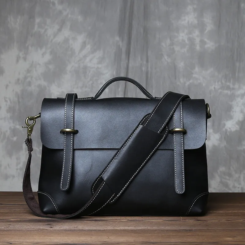 Black Leather Briefcase Workbag for Men Leather Briefcases Men Mens Leather Briefcases Shouler Laotop Bag