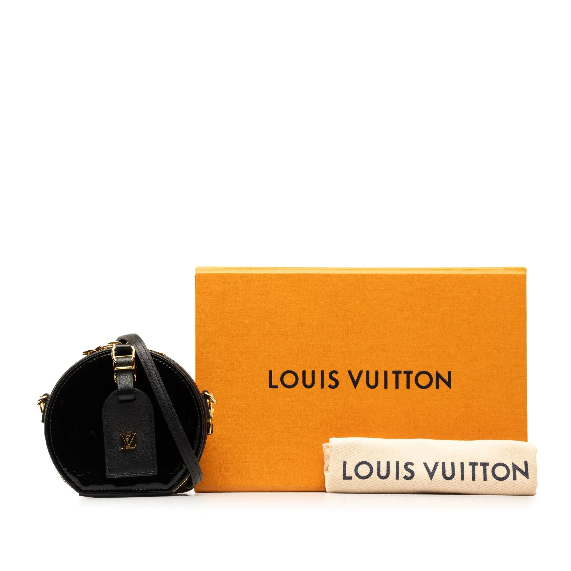 Black Louis Vuitton Vernis Mini Boite Chapeau Souple Crossbody Bag