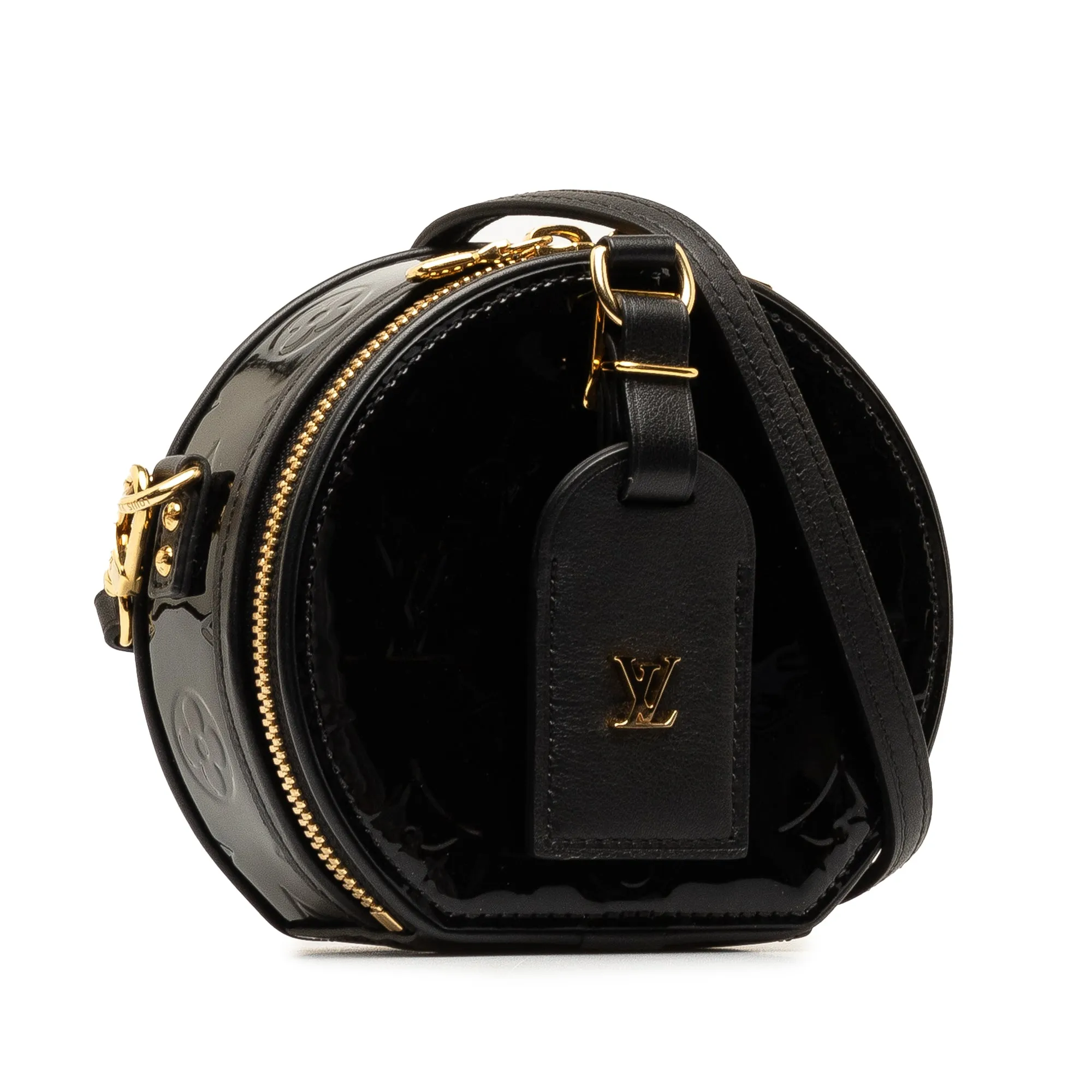 Black Louis Vuitton Vernis Mini Boite Chapeau Souple Crossbody Bag