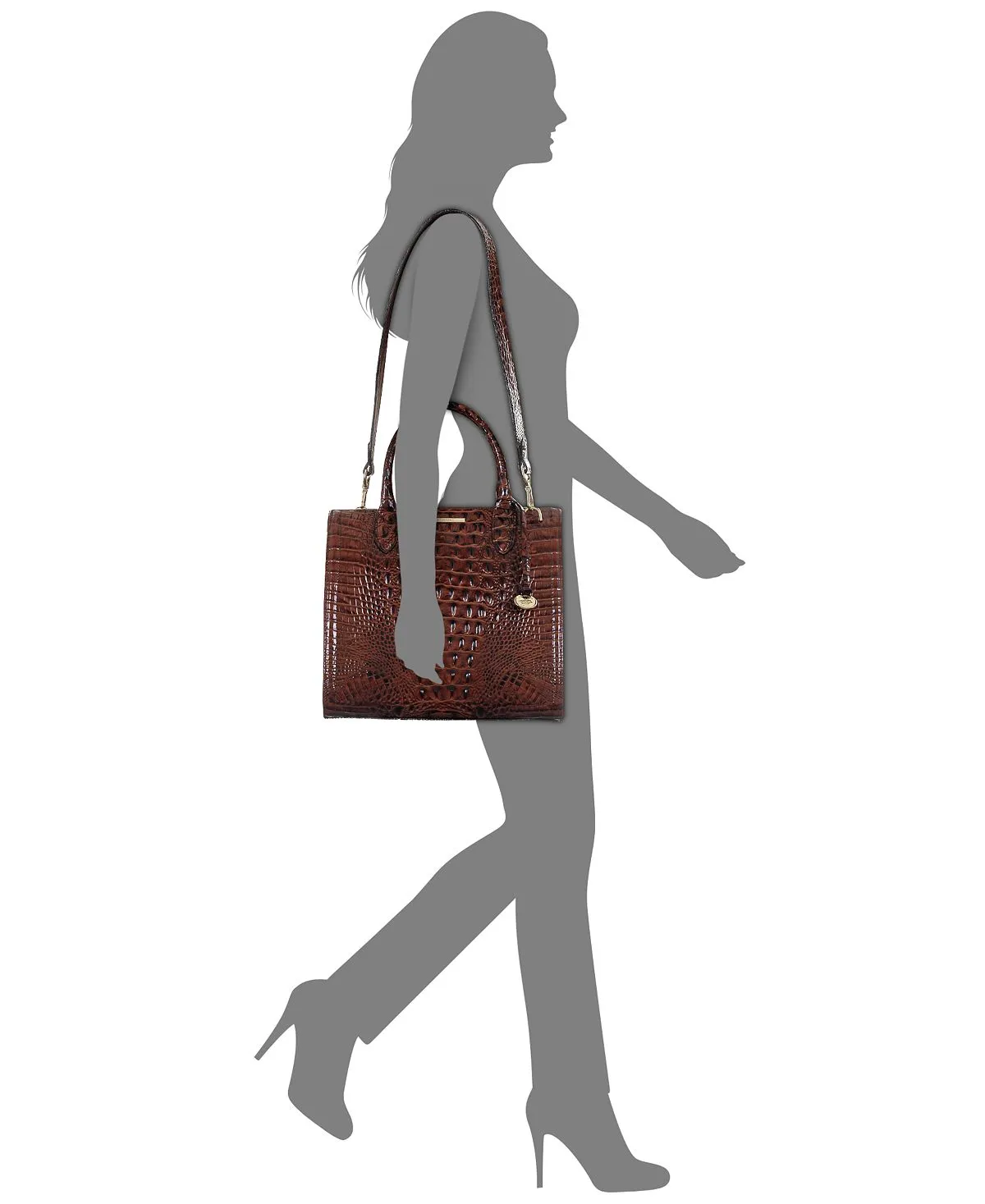 Caroline Melbourne Brahmin Embossed Leather Satchel