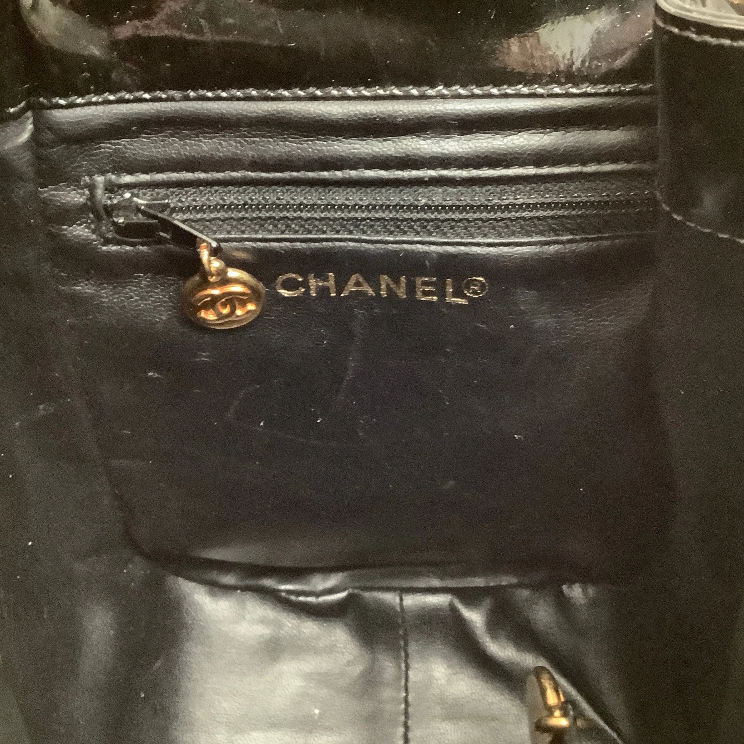 Chanel Vintage Black Patent Leather Mini Crossbody Bag