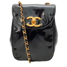 Chanel Vintage Black Patent Leather Mini Crossbody Bag