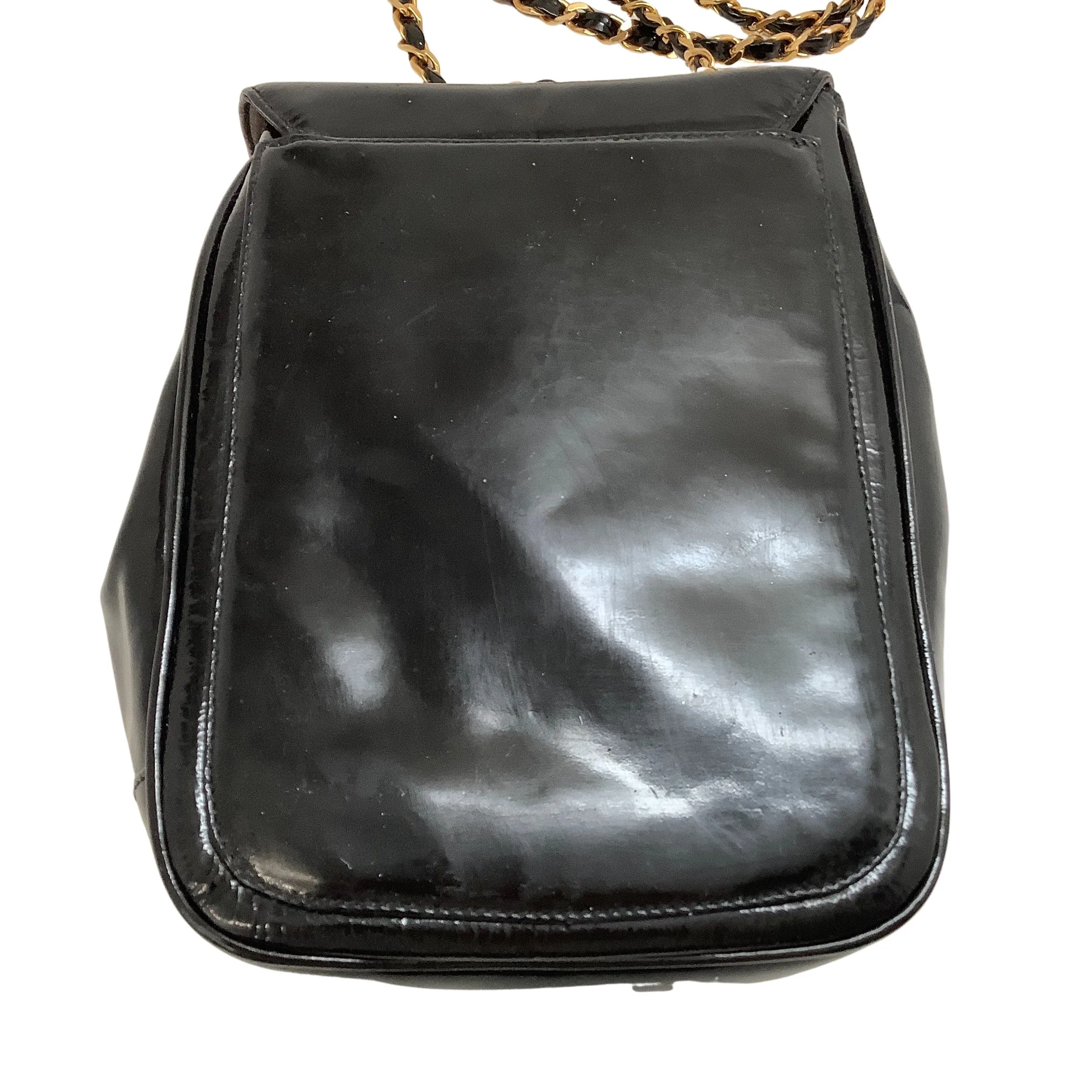 Chanel Vintage Black Patent Leather Mini Crossbody Bag