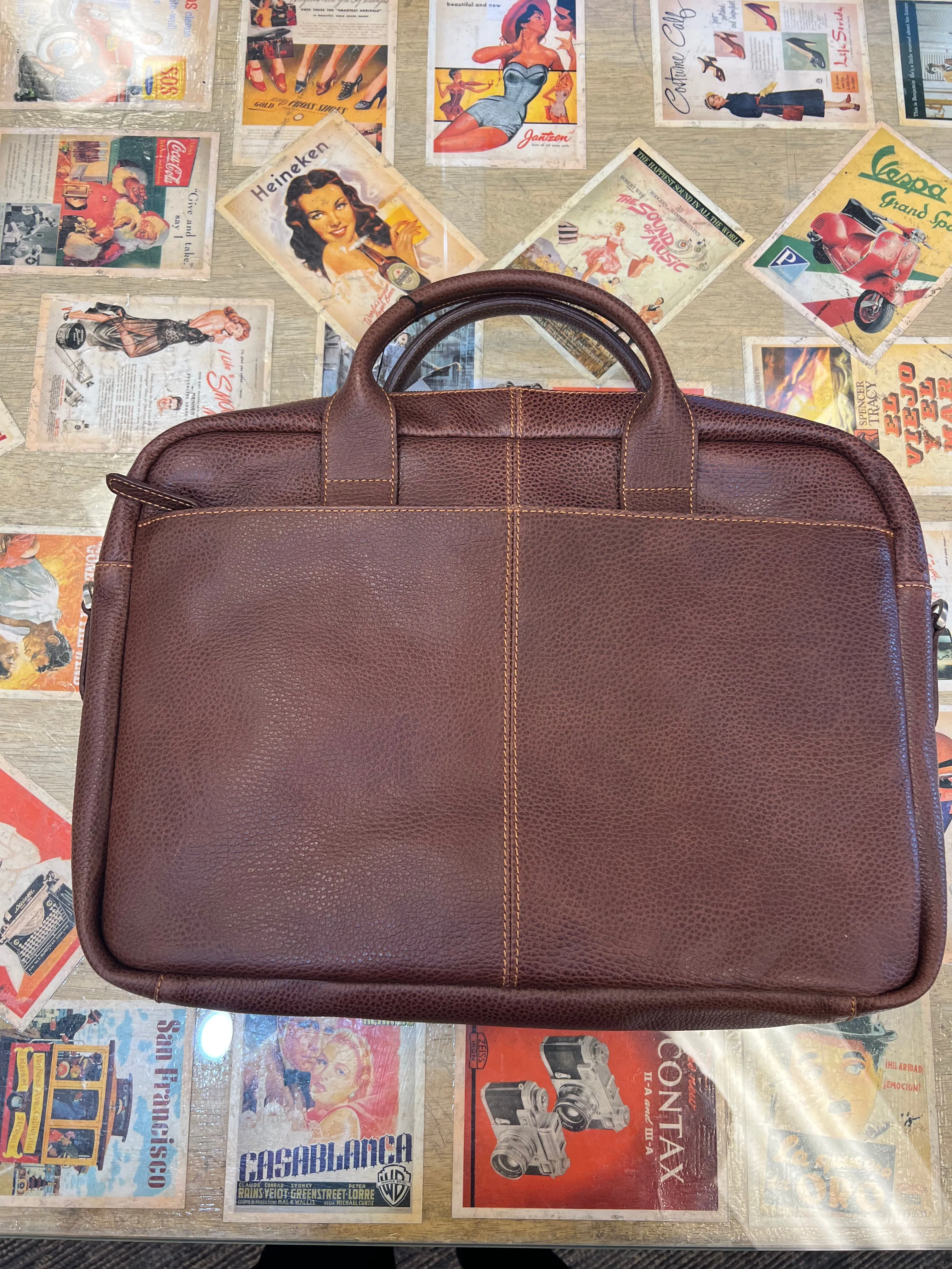 Classico Leather Slim Zippered Briefcase