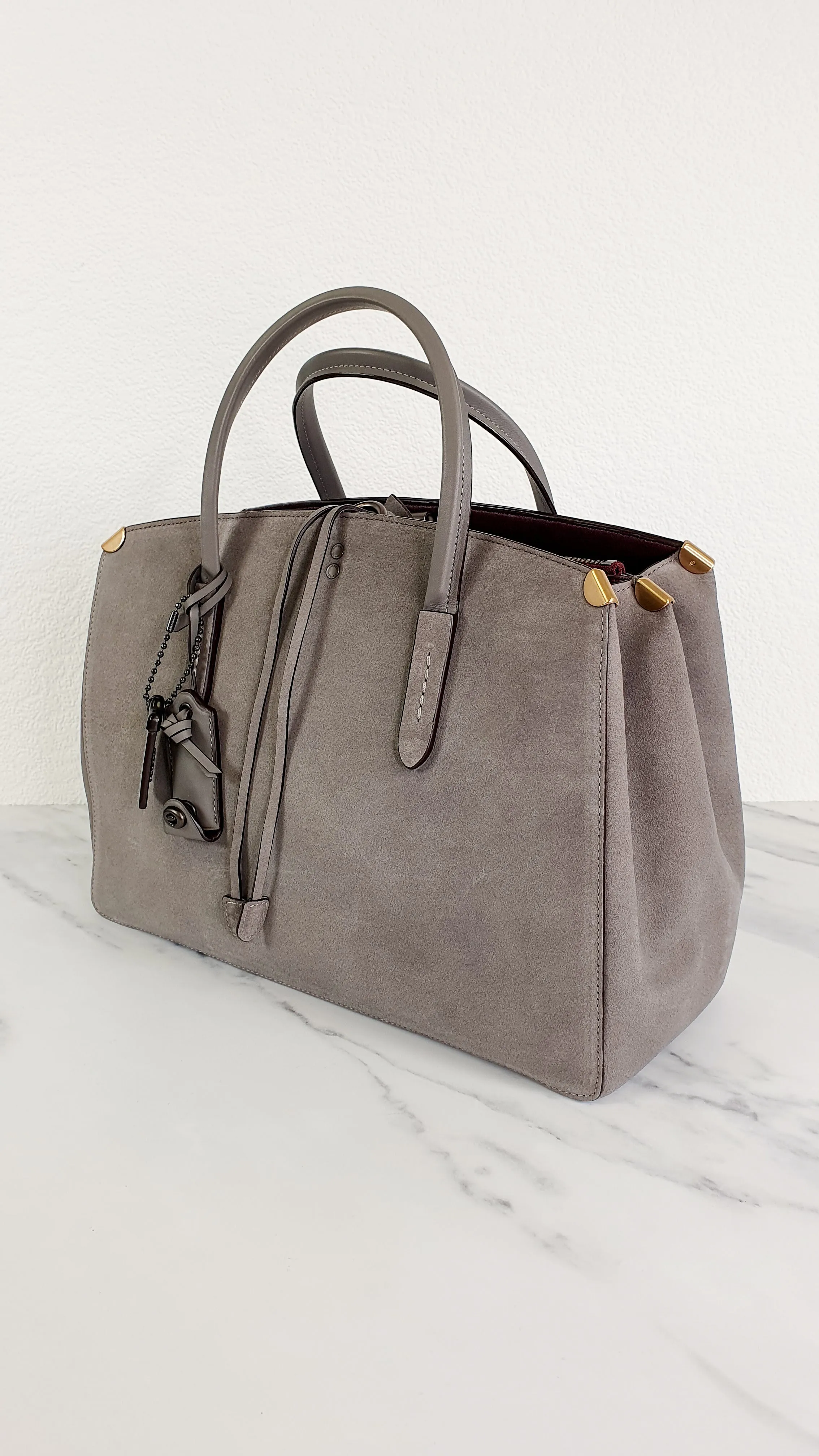 Coach 1941 Cooper Carryall Bag in Heather Grey Suede & Leather Lining - Crossbody Handbag Tote Work Bag - Coach 22822