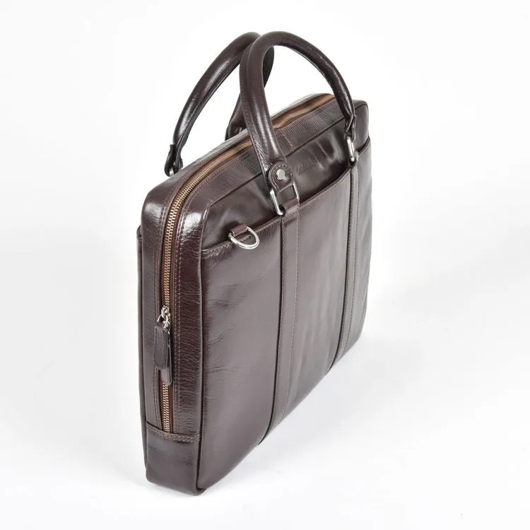 Cotehele Prestige Brown Leather Briefcase