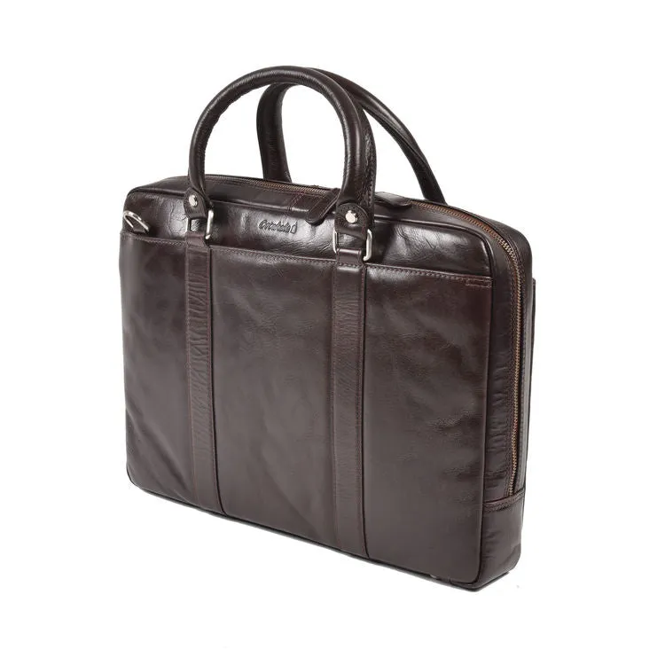 Cotehele Prestige Brown Leather Briefcase