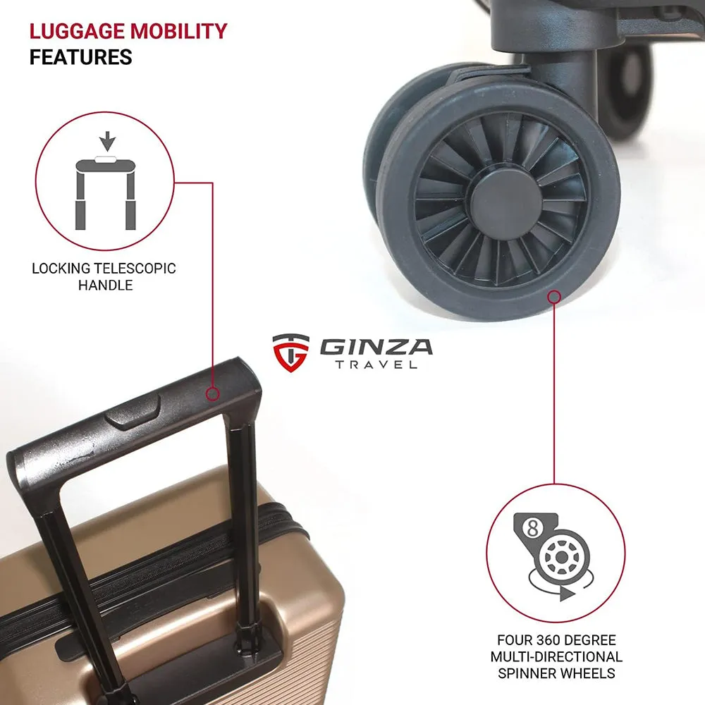 Ginza Travel Hardside Trolley Spinner Luggage 20" Carry-on