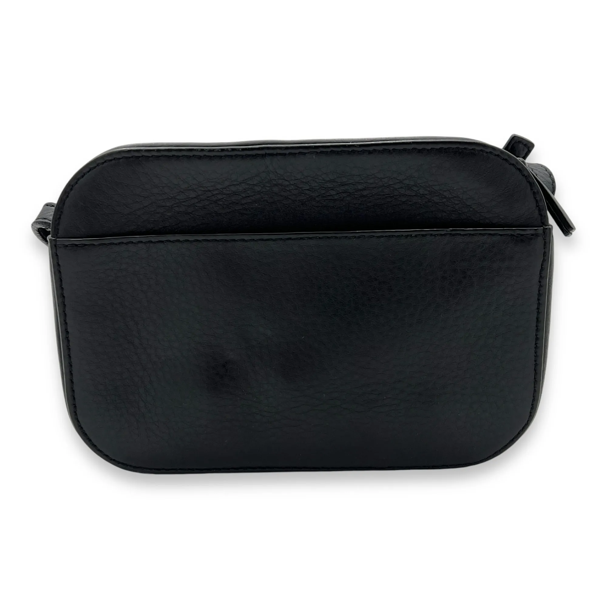 I Love Techno XS Everyday Camera Black Crossbody Bag in Calfskin, Silver hardware