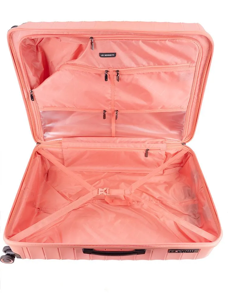 Jo Borkett Onyx 4 Wheel Large 75cm Spinner | Coral