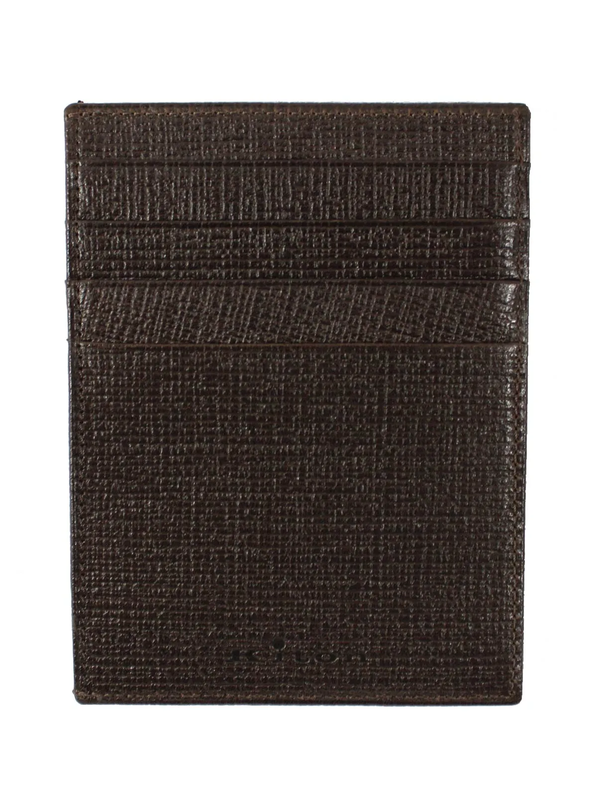 Kiton Wallet - Dark Brown Grain Leather Men Wallet Credit Card Holder FINAL SALE