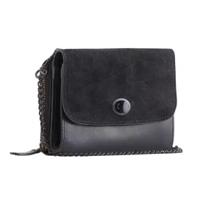 Leather & Suede Two-Tone Crossbody Bag