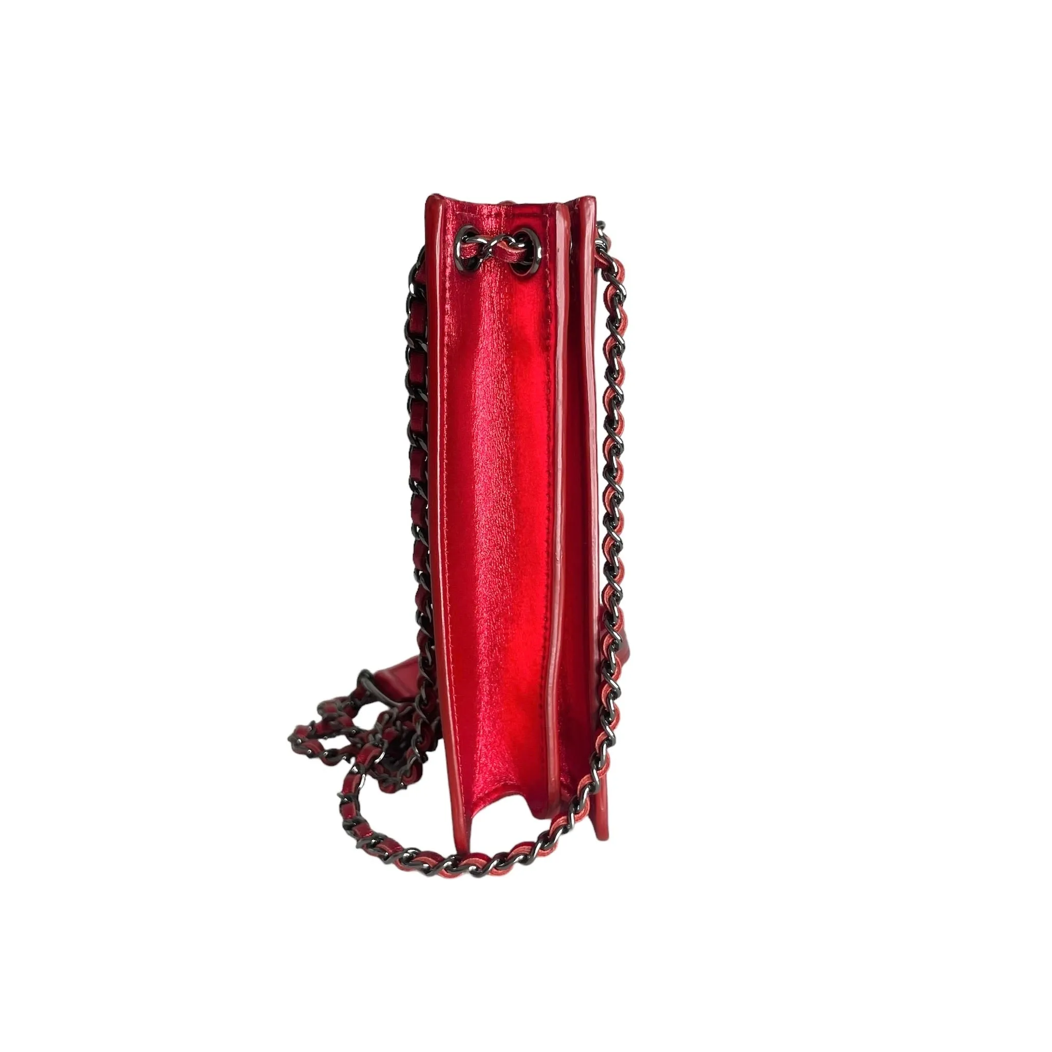 Lipstick Red Patent Phone Bag