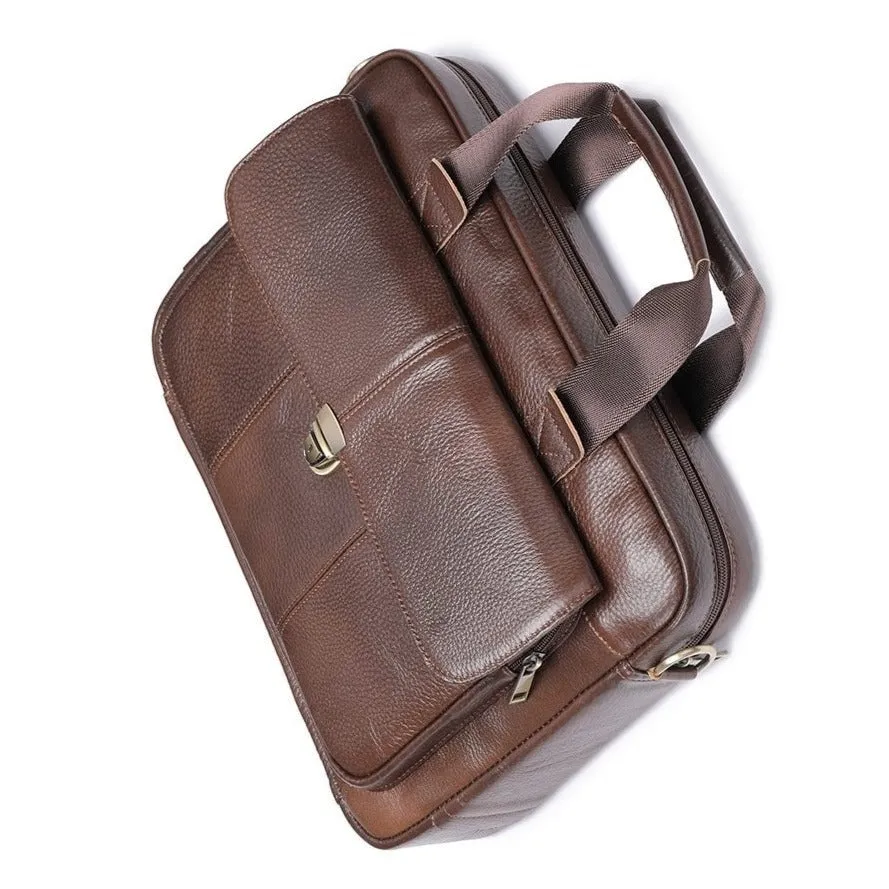 LuxeLeather Laptop Shoulder Briefcase Bag