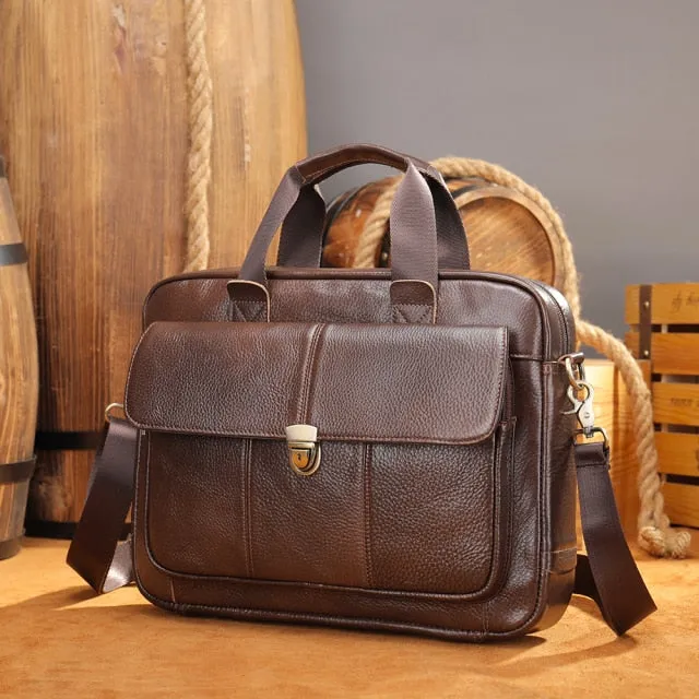 LuxeLeather Laptop Shoulder Briefcase Bag