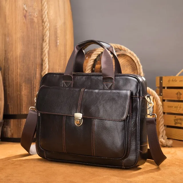 LuxeLeather Laptop Shoulder Briefcase Bag