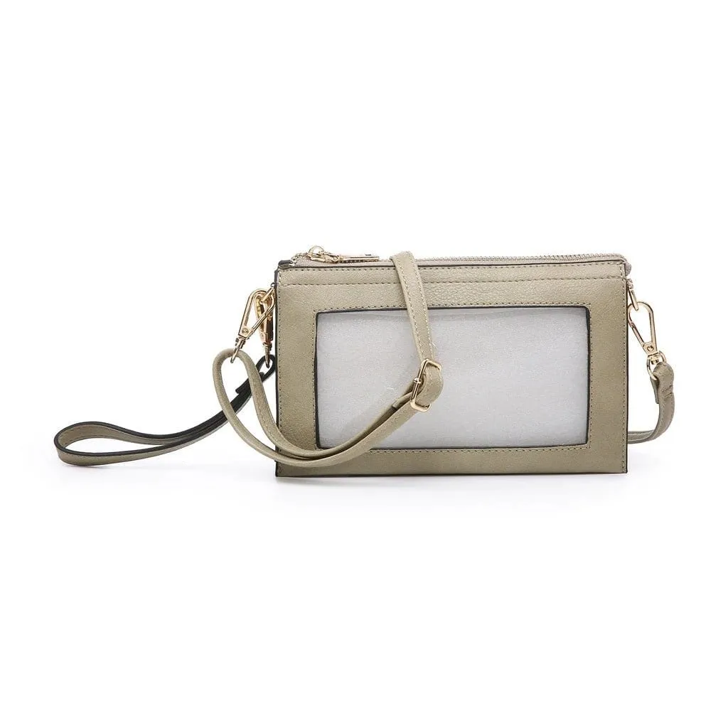 M2002 Three Compartments Crossbody w/Clear Phone Window