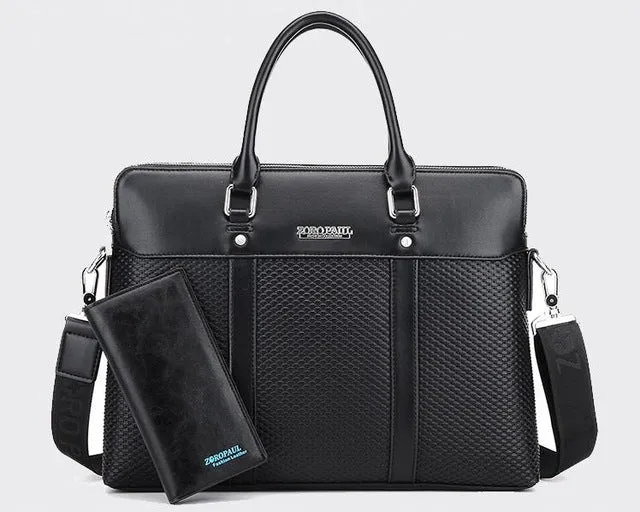 Men's Fashion Business Briefcase   Wallet - Black,Blue