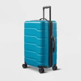 New - Hardside Medium Checked Suitcase Teal - Open Story