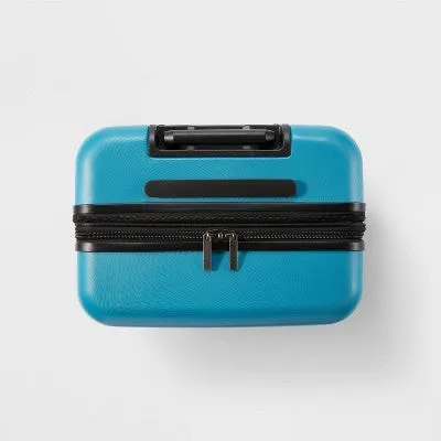 New - Hardside Medium Checked Suitcase Teal - Open Story