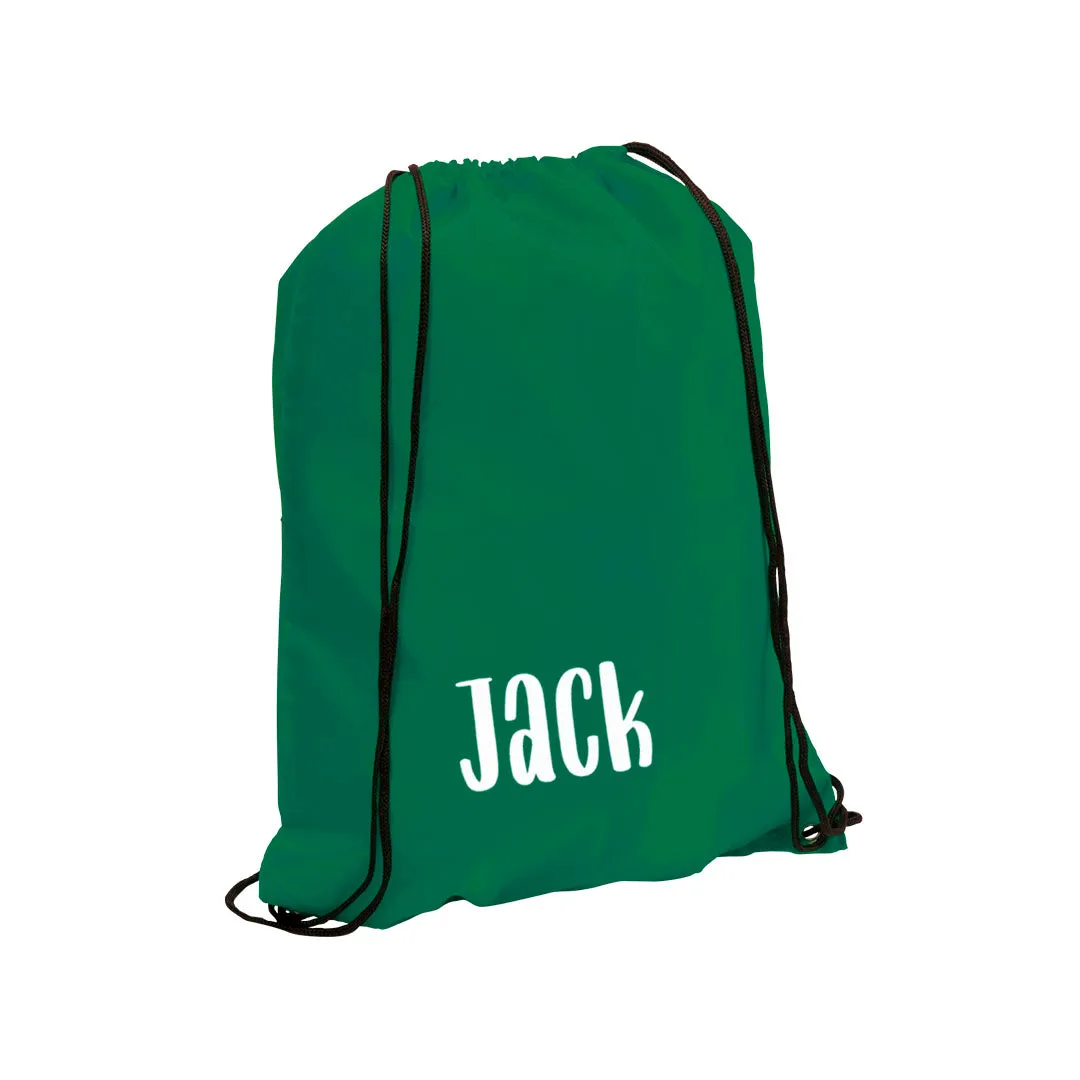 Personalised Kids Nylon Drawstring PE Bag with Any Name