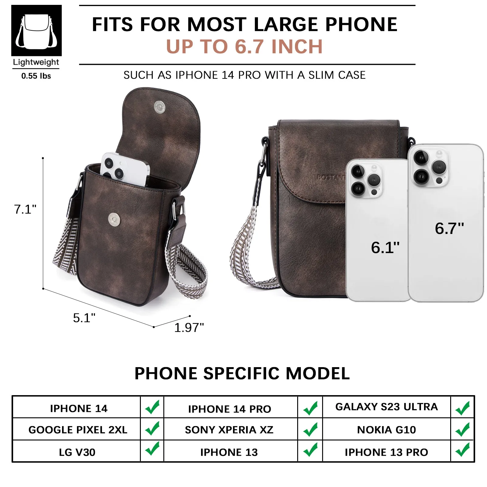 Phone Crossbody Bag - Magnetic Front Flap