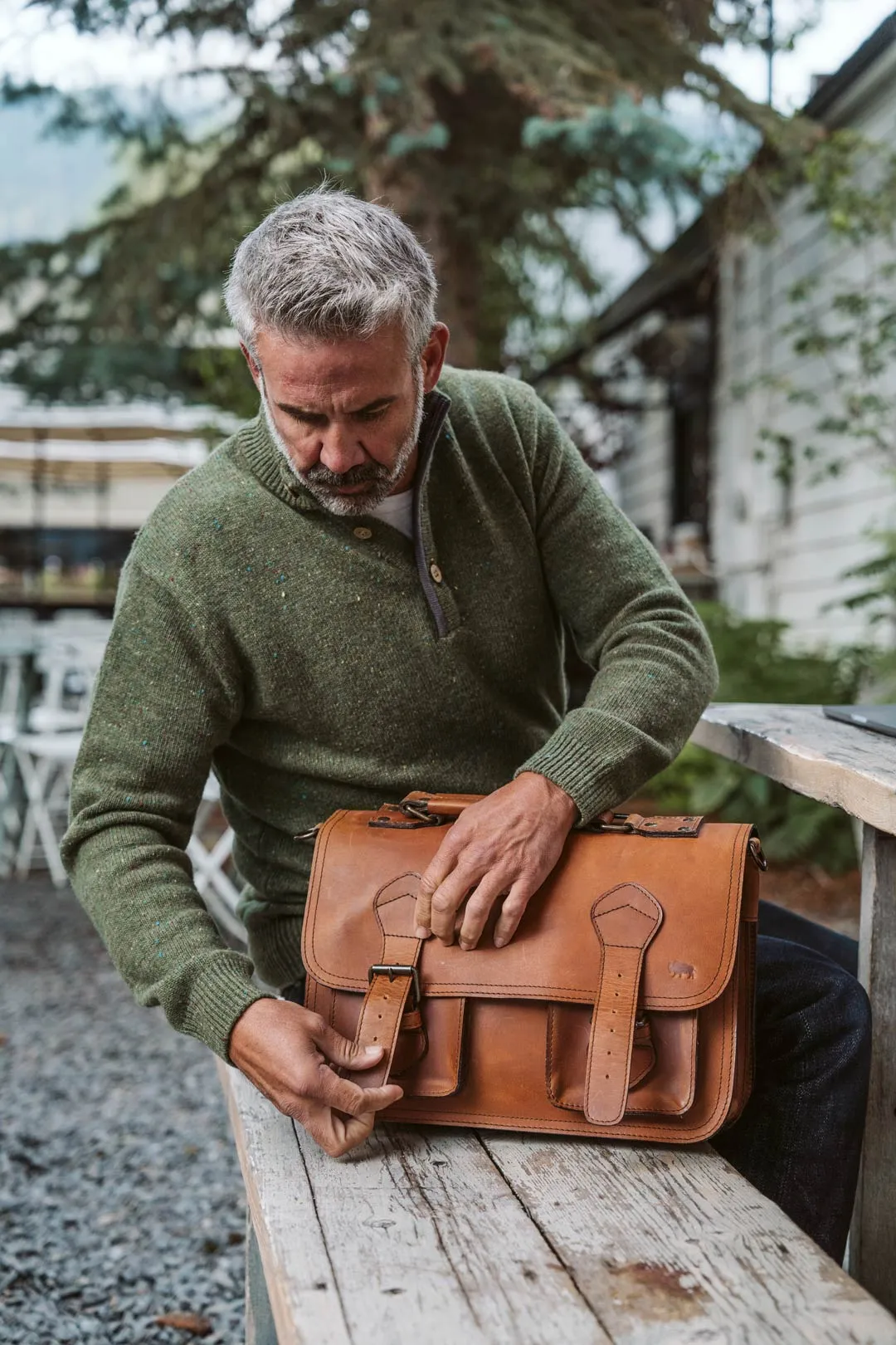 Roosevelt Leather Briefcase | Amber Brown