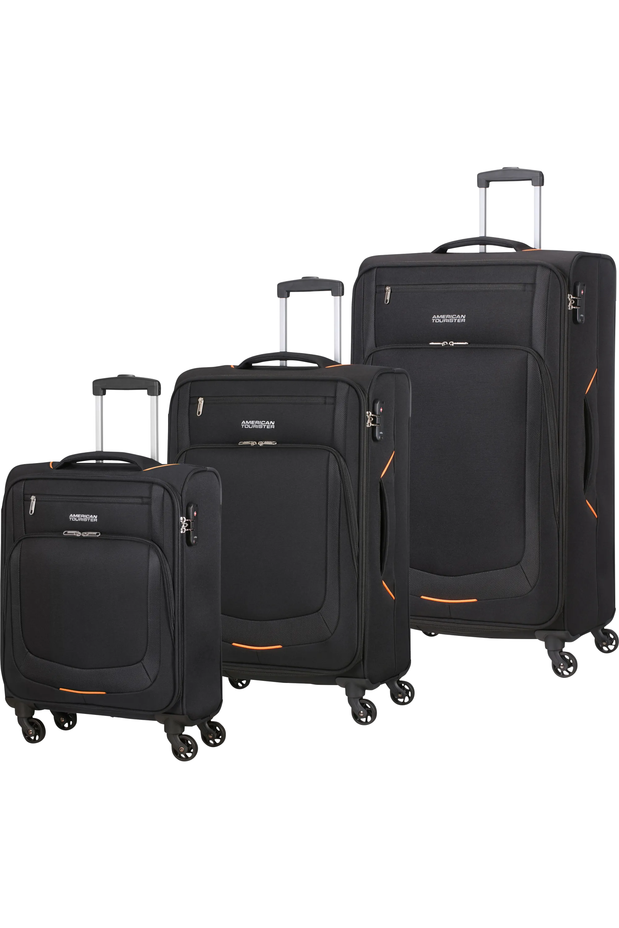 Summer Session 3 Piece Luggage Set - Black/Red