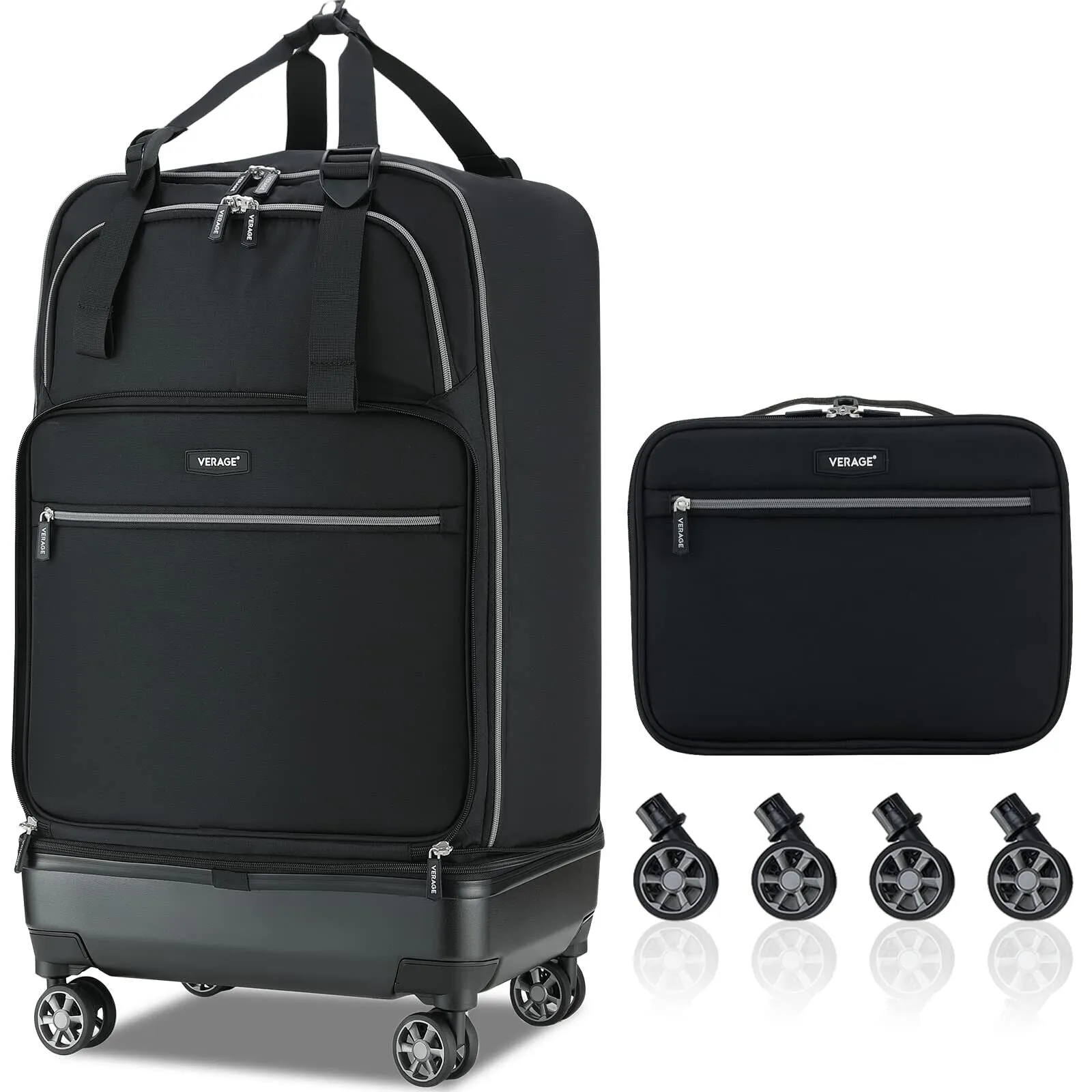 Verage Foldaway collapsible carry-on luggage removable spinner wheels